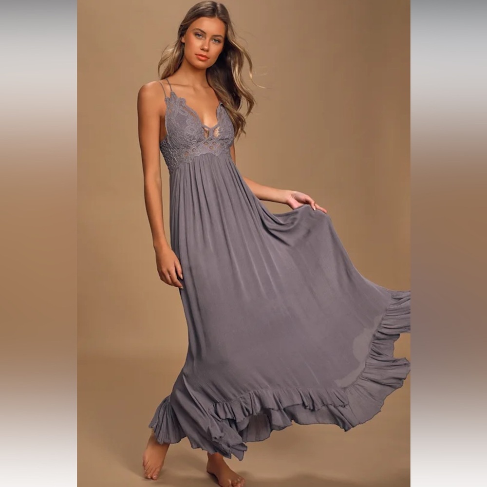 FP ONE Flowy Gray Lavander Maxi Dress